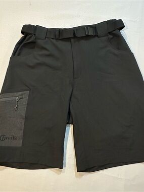 Flygo Black Hiking Outdoor Shorts Belted Small